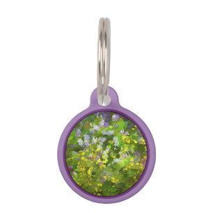 Médaillon Pour Animaux Peinture fleur sauvage Impasto - Art Fleur Origina