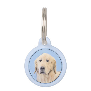 Médaillon Pour Animaux Peinture Golden Retriever - Joli art original chie