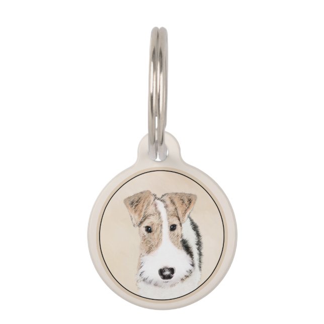 Médaillon Pour Animaux Peinture Terrier de Renard de fil - Cute Original  (Devant)