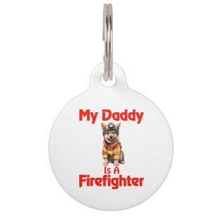 Médaillon Pour Animaux Personalisé Allemand Berger Pompier Daddy