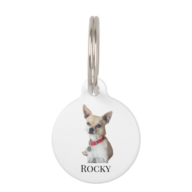 Médaillon Pour Animaux Personalized Dog Photo | Custom Pet Name  (Devant)