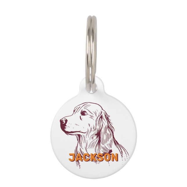 Médaillon Pour Animaux Personnalisé Golden Retriever Amoureux des chiens  (Devant)