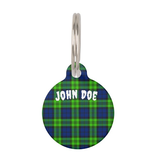 Médaillon Pour Animaux Personnaliser Blackwatch Plaid Tartan (Devant)