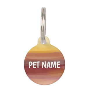 Médaillon Pour Animaux PERSONNALISER IT Watercolor Red Gold Nom Numéro de
