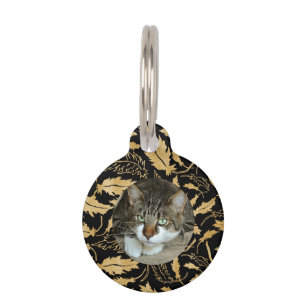 Médaillon Pour Animaux Personnaliser la feuille d'or Faux sur le chat noi
