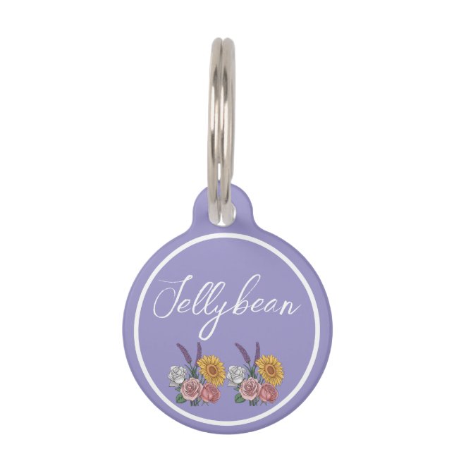 Médaillon Pour Animaux Personnaliser le nom rose (Devant)