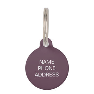 Médaillon Pour Animaux Personnaliser personnalisation aubergine chien ani