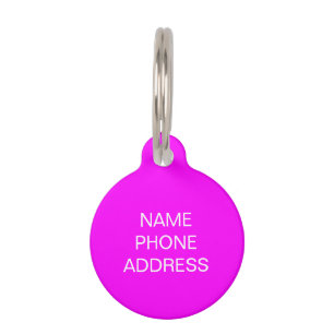 Médaillon Pour Animaux Personnaliser personnaliser le chien magenta Nom I