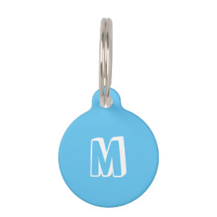 Médaillon Pour Animaux Personnaliser, personnalisez le chien bleu clair,