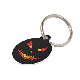 Médaillon Pour Animaux Personnaliser Sparkly Jack O'Lantern face Hallowee