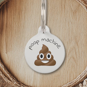 Médaillon Pour Animaux Pet Chien Chat Drôle Poop ID Personnaliser Perdu