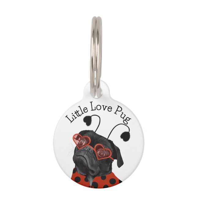Médaillon Pour Animaux Petit Carlin d'amour | Cadeau aux amoureux du Carl (Devant)