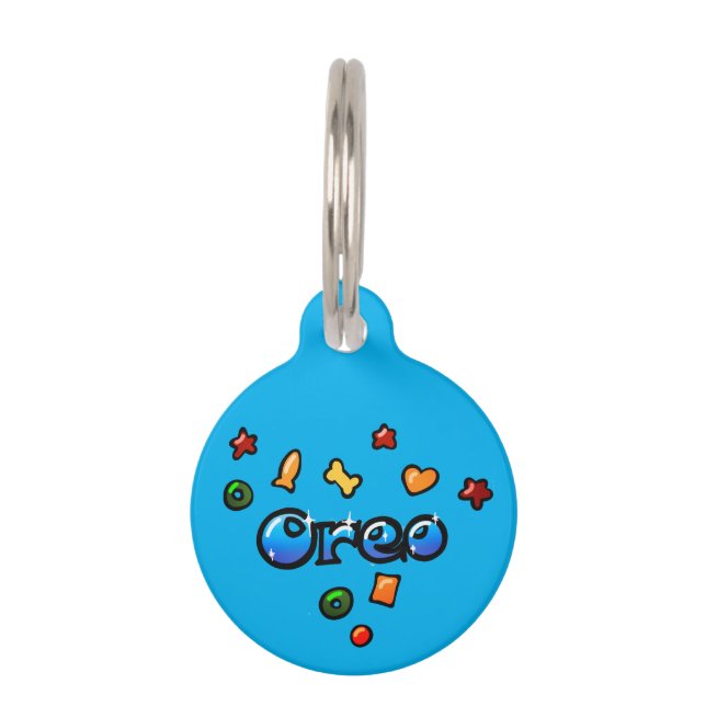 Médaillon Pour Animaux Pet's name Oreo croquettes (Devant)