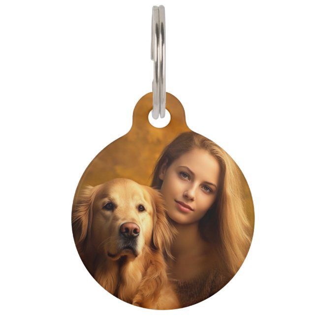 Médaillon Pour Animaux Photo Et Texte Personnalisés De Chat De Chien (Devant)