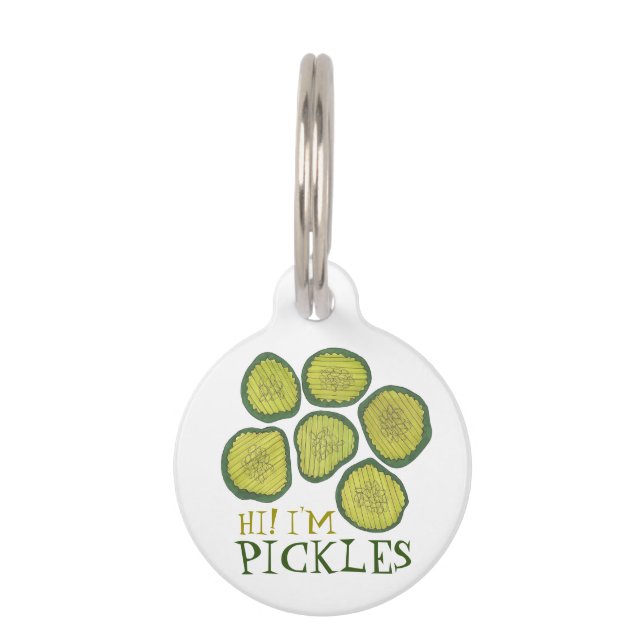 Médaillon Pour Animaux Pickles Chiens Green Kosher Dill Pickle Chips (Devant)
