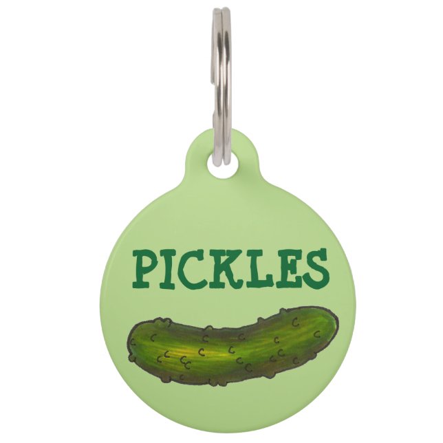 Médaillon Pour Animaux Pickles Crunchy Green Dill Pickle Personnalisé (Devant)