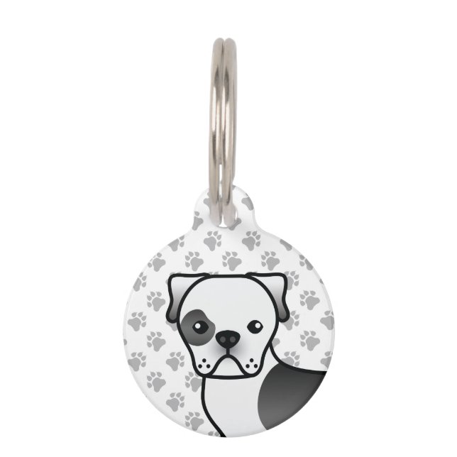 Médaillon Pour Animaux Piebald noir Chien de taureau américain mignon Des (Devant)