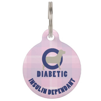 Médaillon Pour Animaux Pink Diabétique alerte médicale chien tag