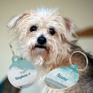 Médaillon Pour Animaux Plage de vague déferlante