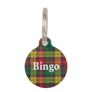 Médaillon Pour Animaux Plaid de tartan heureux de Buchanan de clan