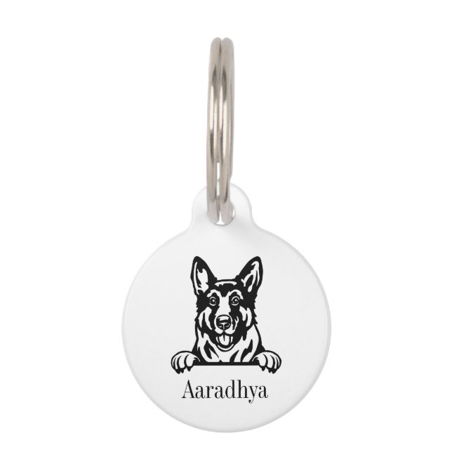 Médaillon Pour Animaux plaque personnalisée pour chien berger allemand (Devant)