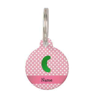 Médaillon Pour Animaux Pois nommé personnalisé de rose de conserves au