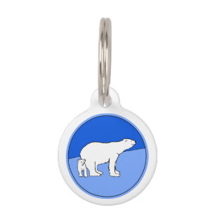 Médaillon Pour Animaux Polar Bear Mom and Cub Peinture - Wildlife Art