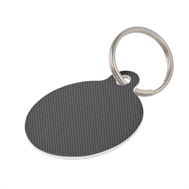 Médaillon Pour Animaux Polymère noir et gris de fibre de carbone (Côté )