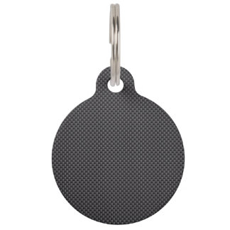 Médaillon Pour Animaux Polymère noir et gris de fibre de carbone