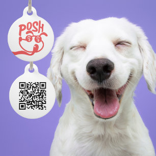 Médaillon Pour Animaux Posh Dog Pet Customisé QR Code