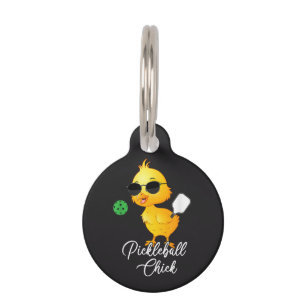 Médaillon Pour Animaux Poulette de Pickleball Drôle de Pickleball