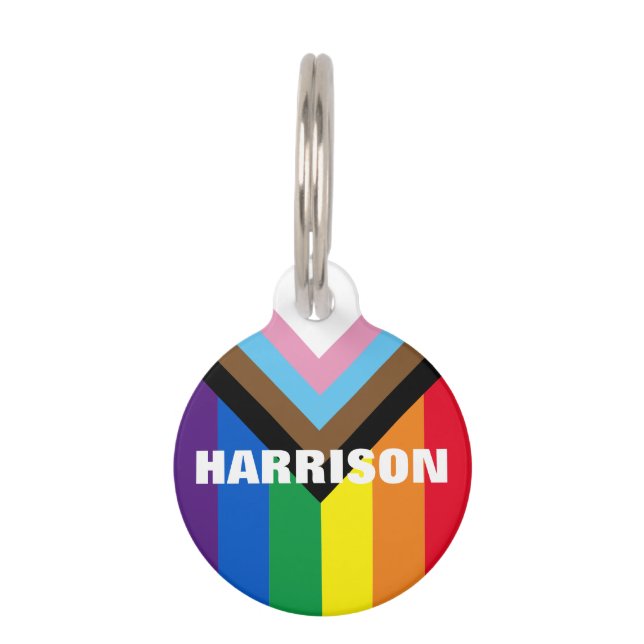 Médaillon Pour Animaux Pride arc en ciel Inclusive Lgbtq drapeau gay chat (Devant)