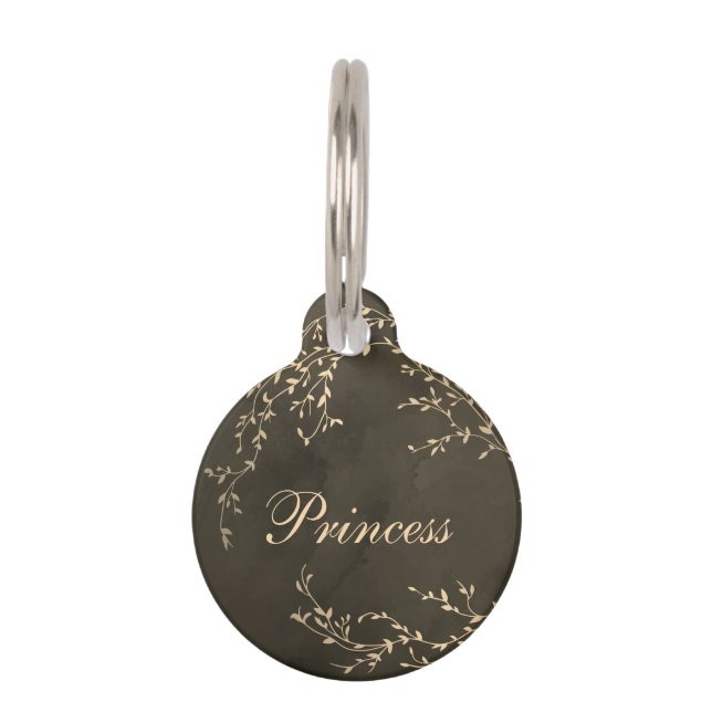 Médaillon Pour Animaux Princess Chien Chat Pet Élégant Floral (Devant)