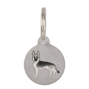 Médaillon Pour Animaux Profil de vue de chien Shepherd allemand GSA Silve