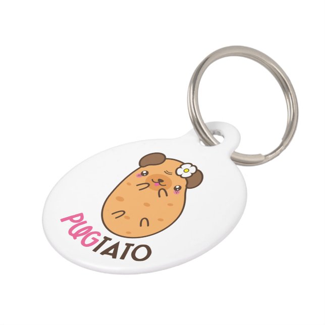 Médaillon Pour Animaux Pugtato drôle (Côté )