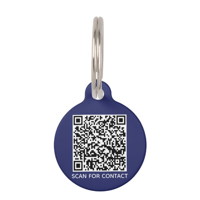 Médaillon Pour Animaux QR Code scannable contact sans contact Info chien  (Devant)