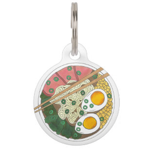 Médaillon Pour Animaux Ramen Noodles Bowl Restauration Japonaise Foin