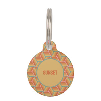 Médaillon Pour Animaux Rayures de coucher de soleil Illustration de boîte