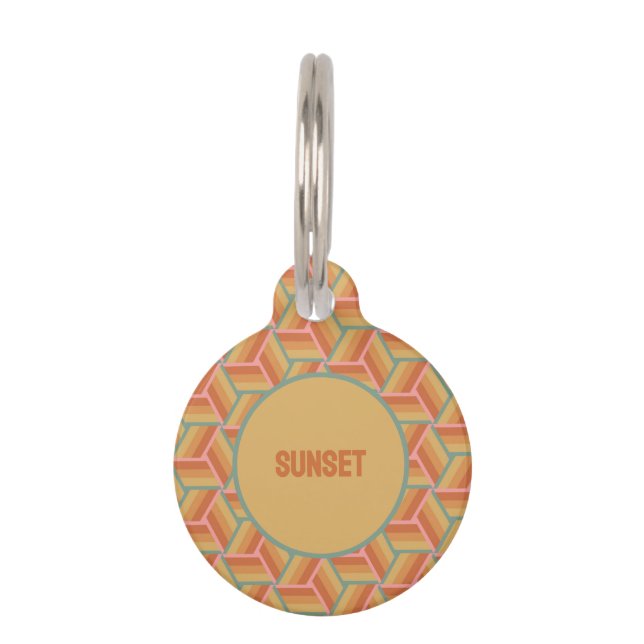 Médaillon Pour Animaux Rayures de coucher de soleil Illustration de boîte (Devant)