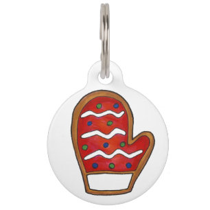 Médaillon Pour Animaux Red Knit Mitten Chien Chat Salut Je suis Mittens H