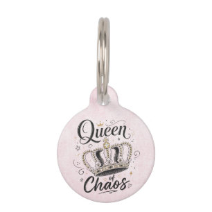 Médaillon Pour Animaux Reine du Chaos Couronne de Compagnon Drôle
