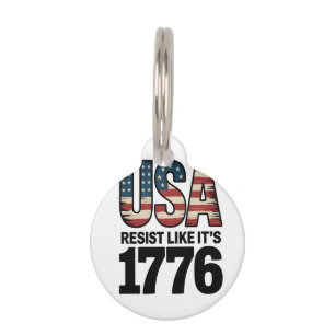 Médaillon Pour Animaux Résistez comme c'est 1776 Soldats patriotiques USA