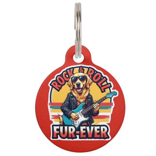 Médaillon Pour Animaux Rocher et rouler fourrure jamais Golden Retriever  (Devant)