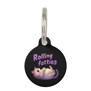 Médaillon Pour Animaux Rolling Fatties Chat Mème Drôle & Cute Chonk Chats