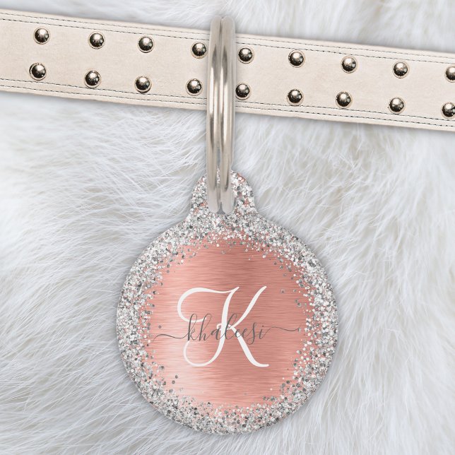 Médaillon Pour Animaux Rose Gold brossé Parties scintillant métallique No (Créateur téléchargé)