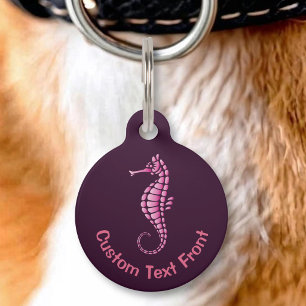 Médaillon Pour Animaux Rose hippocampe