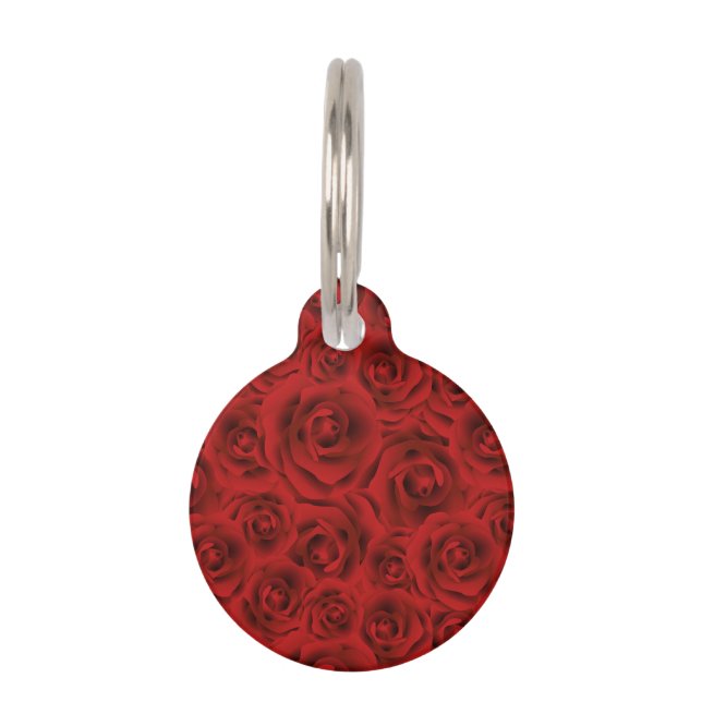Médaillon Pour Animaux roses rouges Motifs, fleurs d'amour, petite amie g (Devant)