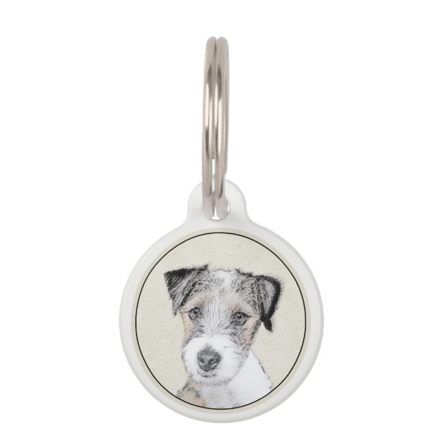 Médaillon Pour Animaux Russell Terrier Peinture rugueuse - Art Chien orig (Devant)