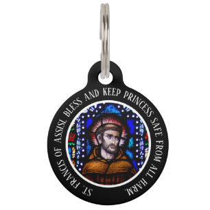 Médaillon Pour Animaux Saint François d'Assise Chat personnalisé