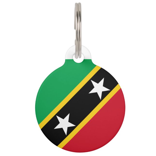 Médaillon Pour Animaux Saint Kitts et drapeau du Niévès (Dos)